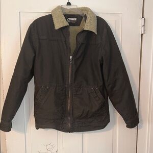 Mountain Khakis Sullivan Jacket Men’s Small Gray Cream Sherpa Collar Utility